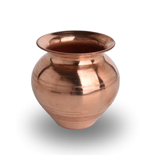 POSHIFY Mane Chombu/kalash Copper - Traditional Indian Handcrafted Copper Water Pot for Pooja, Ayurvedic Health Benefits and Home Decor - 21 - Image 1