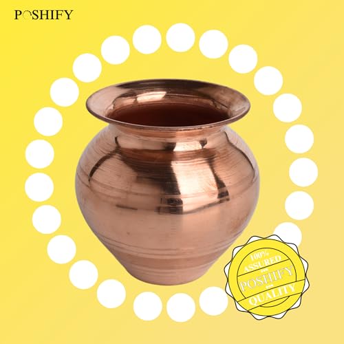 POSHIFY Mane Chombu/kalash Copper - Traditional Indian Handcrafted Copper Water Pot for Pooja, Ayurvedic Health Benefits and Home Decor - 21 - Image 5