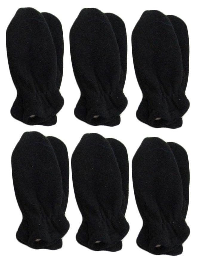 Infant-Toddler-Kids Soft And Warm Double Layers Of Fleece Mittens 6-Pack (Black 4-6Y)