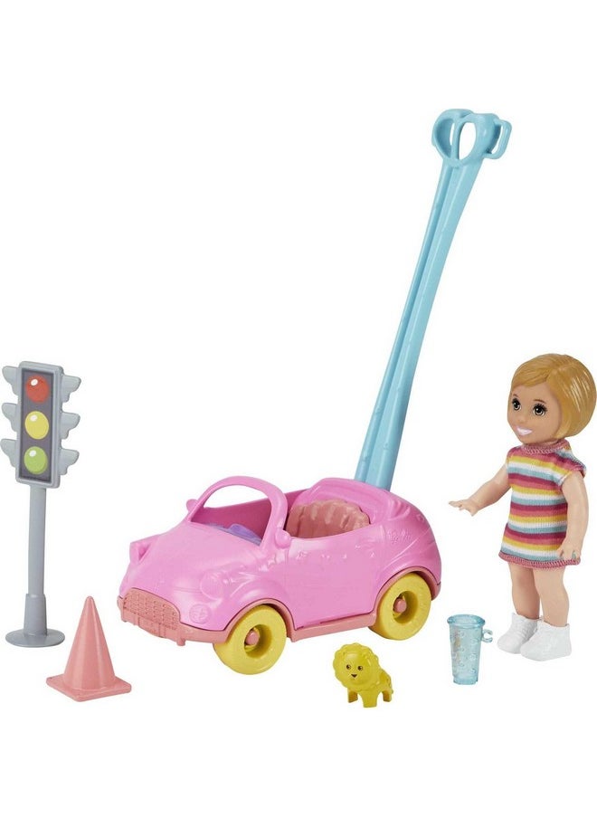 Barbie Skipper Babysitters Inc. Accessories Set With Small Toddler Doll & Toy Car Plus Traffic Light Cone Cup & Lion Toy Gift For 3 To 7 Year Olds White  - Image 4