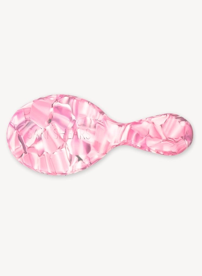 Saki Shears Brush Boar Hair Bristle & Nylon - Boar Bristle Brush from Saki Shears - For Normal to Thick Hair Gently Detangles Softens Improves Texture (Pink) - Image 2