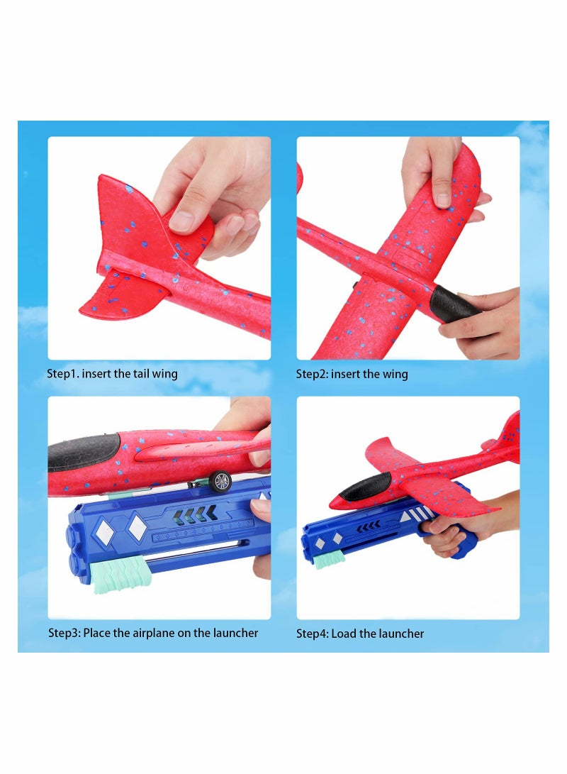 KASTWAVE Airplane Toy, One-Click Ejection Model Foam Airplane with 1 Pack Large Throwing Foam Plane - Image 4