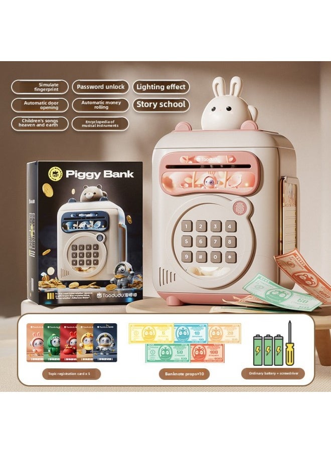 Net Red Tao Doodle Children's Piggy Bank Can Be Saved But Not In And Out Of The Piggy Bank Boys And Girls Toy Gifts Wholesale-Color:Pink Bunny Piggy Bank [free Battery]  - Image 1