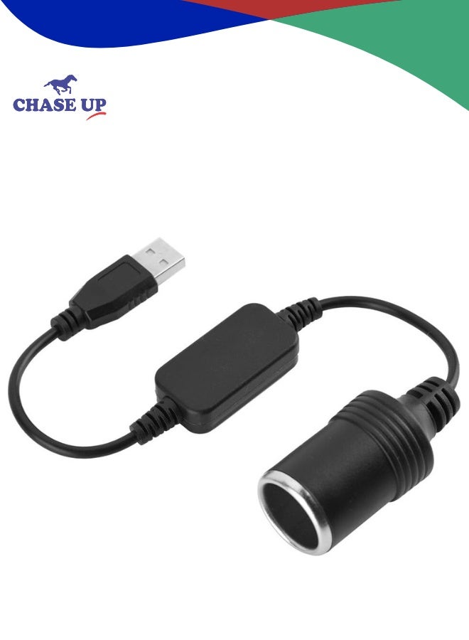 Chase Up USB Port to 12V Car Cigarette Lighter Socket, Female Converter Adapter Cord for Driving Recorder, Electronic Dog, Car and Other Automotive Electronic Equipment - Image 1