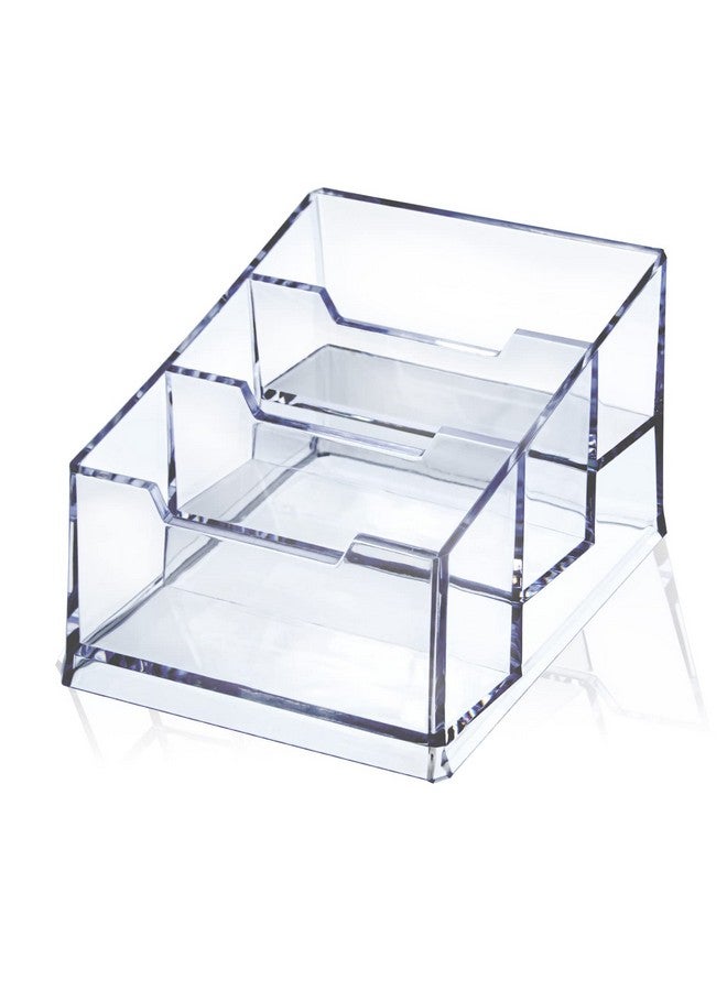 Meschett Clear Acrylic Business Card Holder,3 Tier Premium Acrylic Clear Business Card Holder Stand For Desk Fits 150 Business Cards  - Image 1