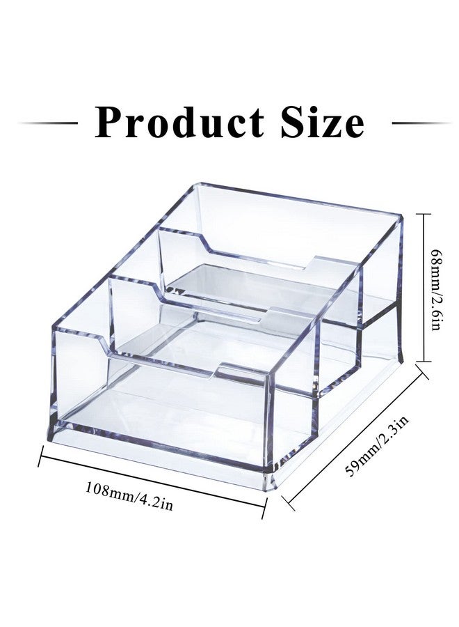 Meschett Clear Acrylic Business Card Holder,3 Tier Premium Acrylic Clear Business Card Holder Stand For Desk Fits 150 Business Cards  - Image 2