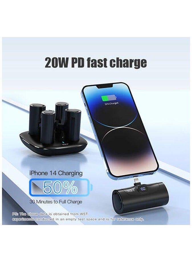 WST Power Bank Fast Charging Phone Holder 5000Mah Portable Charger Capsule Type-C Lightning Output Plug Power Bank - Image 2