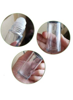 Luzen 2Pcs 30 ml 1oz Deodorant Glass Roller Bottles Refillable Empty Massage Roll On Bottles Containers with Plastic Roller Ball Black Cap for Essential Oils DIY Deodorant, Clear  - Image 2