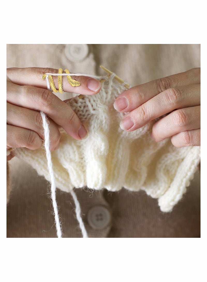 Zikra 8 Pieces Crochet Ring Crochet Loop Ring Crochet Ring for Finger Yarn Ring Adjustable Knitting Loop Crochet for Faster Knitting Finger Yarn Guide - Image 4