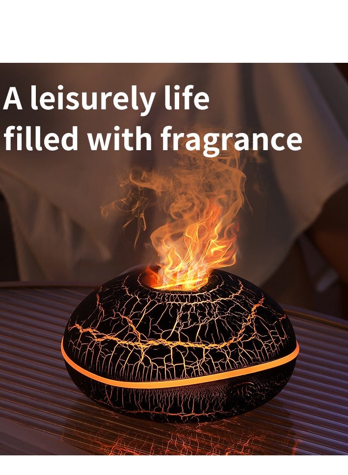 UFO Shaped Humidifier with 6-Color Mood Light and Simulated Flame - Cool Mist, Anti-Dry Burn Protection, Aromatherapy Diffuser for Home Office Desktop - Image 1