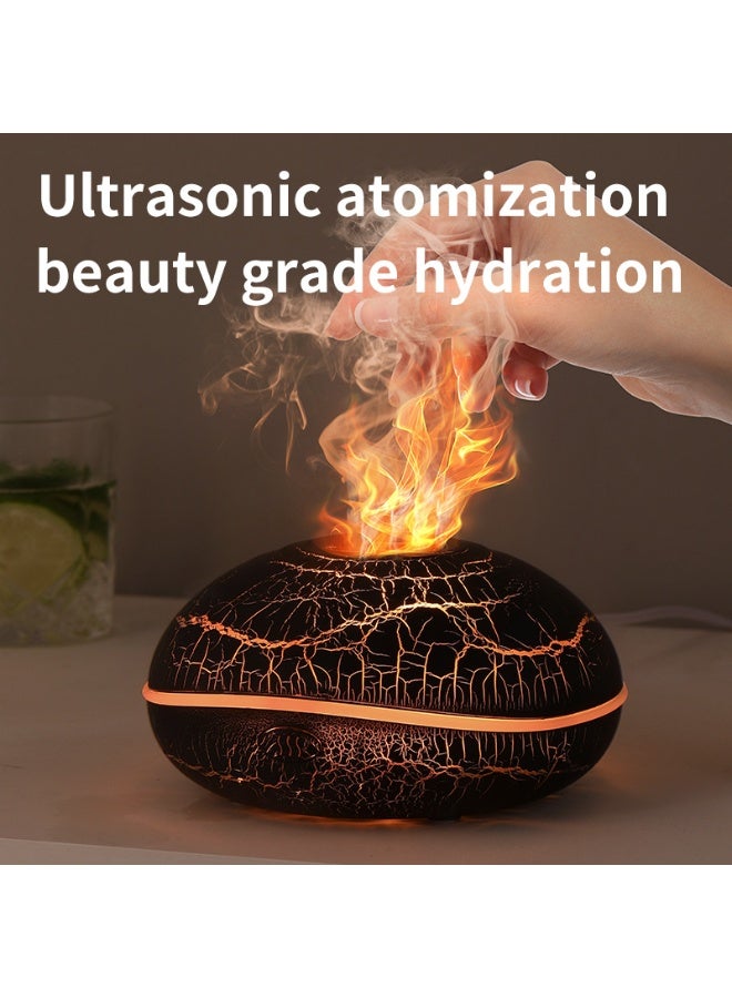 UFO Shaped Humidifier with 6-Color Mood Light and Simulated Flame - Cool Mist, Anti-Dry Burn Protection, Aromatherapy Diffuser for Home Office Desktop - Image 3
