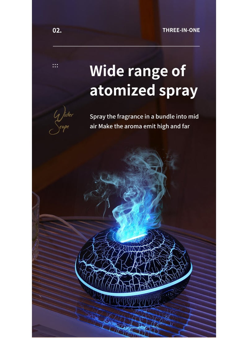 UFO Shaped Humidifier with 6-Color Mood Light and Simulated Flame - Cool Mist, Anti-Dry Burn Protection, Aromatherapy Diffuser for Home Office Desktop - Image 5