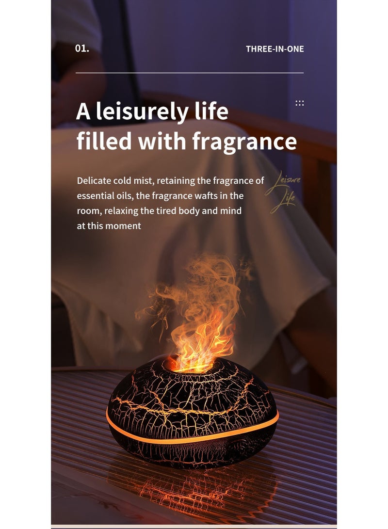 UFO Shaped Humidifier with 6-Color Mood Light and Simulated Flame - Cool Mist, Anti-Dry Burn Protection, Aromatherapy Diffuser for Home Office Desktop - Image 4