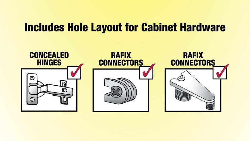 Milescraft 1316 CabinetMate - Shelf Pin Drilling Jig, Create Holes for Wobble Free Shelves. Cabinet Drill Guide for Straight Holes. Includes Drill Bit an Index Pins and Built-In Storage - Image 4