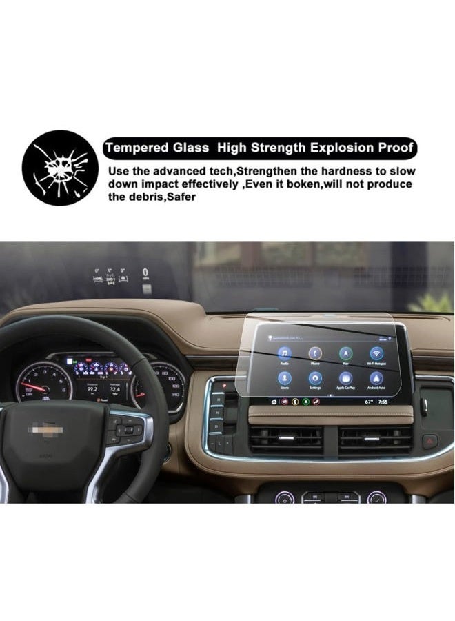 ANGIEHAIE Screen Protector Compatible with 2021-2023 Tahoe Suburban，Anti Scratch,Bubble Free,9H Hardness Tempered Glass (Front Navi 10.2inch) - Image 2