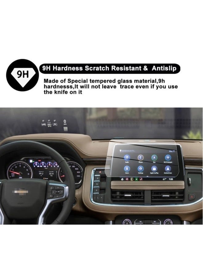 ANGIEHAIE Screen Protector Compatible with 2021-2023 Tahoe Suburban，Anti Scratch,Bubble Free,9H Hardness Tempered Glass (Front Navi 10.2inch) - Image 4