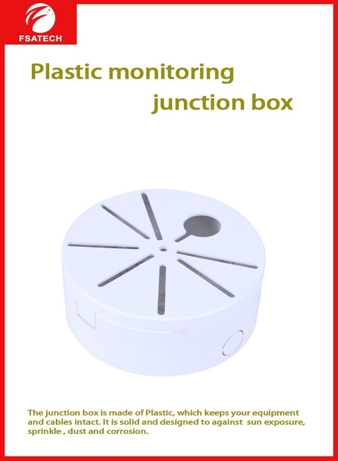 FSATECH صندوق وصلات المراقبة 135*135*53 مم، بلاستيك، صندوق وصلات طرفية مختوم من شركة GE الهندسية، قطعة واحدة، أبيض - Image 1