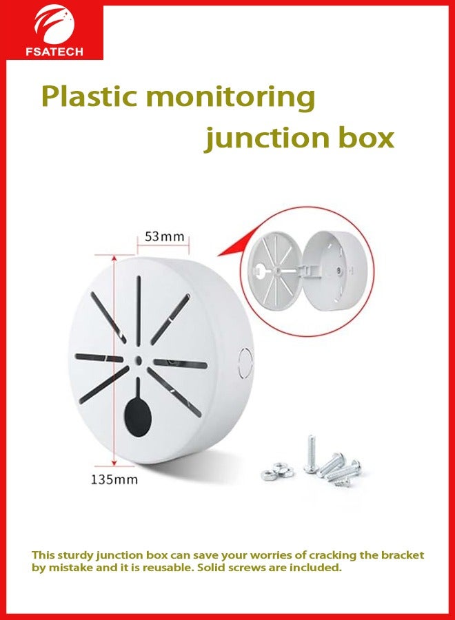FSATECH صندوق وصلات المراقبة 135*135*53 مم، بلاستيك، صندوق وصلات طرفية مختوم من شركة GE الهندسية، قطعة واحدة، أبيض - Image 2