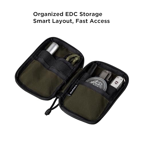 ALPAKA HUB Pouch Pro EDC Organizer - Small Tool Pouch for Electronics, Cables with YKK Zipper, Daily Use and Travel - Army Green Axogrid 300D Weatherproof UV Resistant Fabric - Image 2