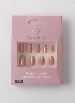 فرح 22 أظافر صناعية لاصقة غير لامعة من 24 قطعة  - Image 1