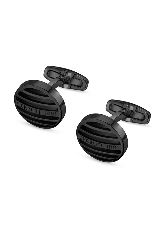 شيروتي 1881 Gents Cufflink Black â€“ Sleek and Modern Men's Accessory
