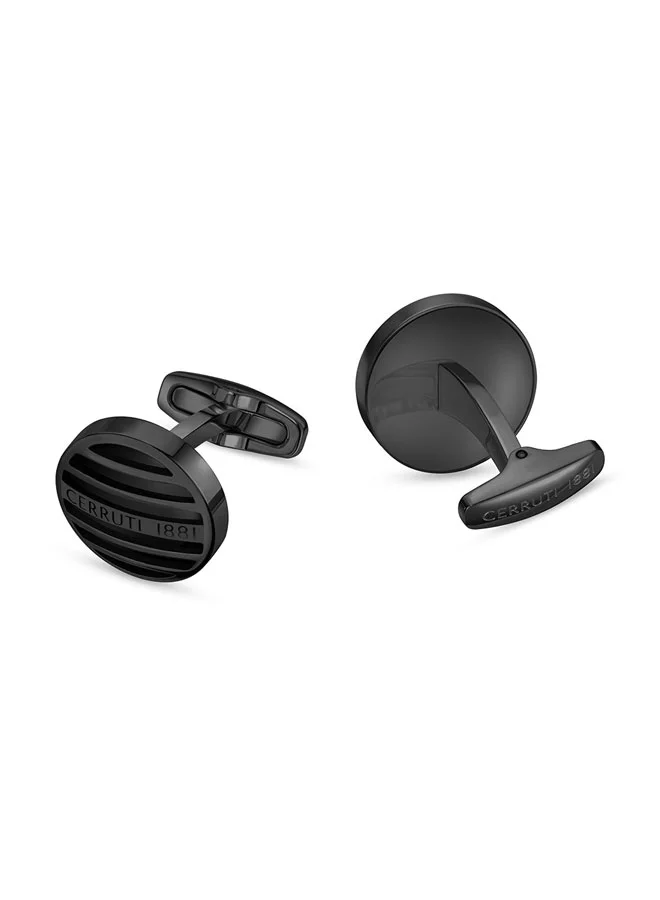 شيروتي 1881 Gents Cufflink Black â€“ Sleek and Modern Men's Accessory