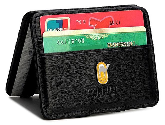 RAHALA RA108 Genuine Leather Multiple Card Slots Casual Slim Wallet - Black - Image 1