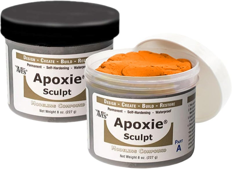 Aves Apoxie Sculpt - 2 Part Modeling Compound (A & B) - 1 Pound, Apoxie Sculpt for Sculpting, Modeling, Filling, Repairing, Simple to Use and Durable Self-Hardening Modeling Compound - Orange - Image 1