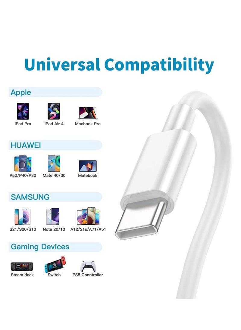 Gravity 2 Pack Fast Charging 3M Long USB-C to USBC Power Cord for MacBook Pro Air/2020/2019/2018/2017/2016/IPad Air 4/5/iPad Pro 12.9/11 Type c - Image 2