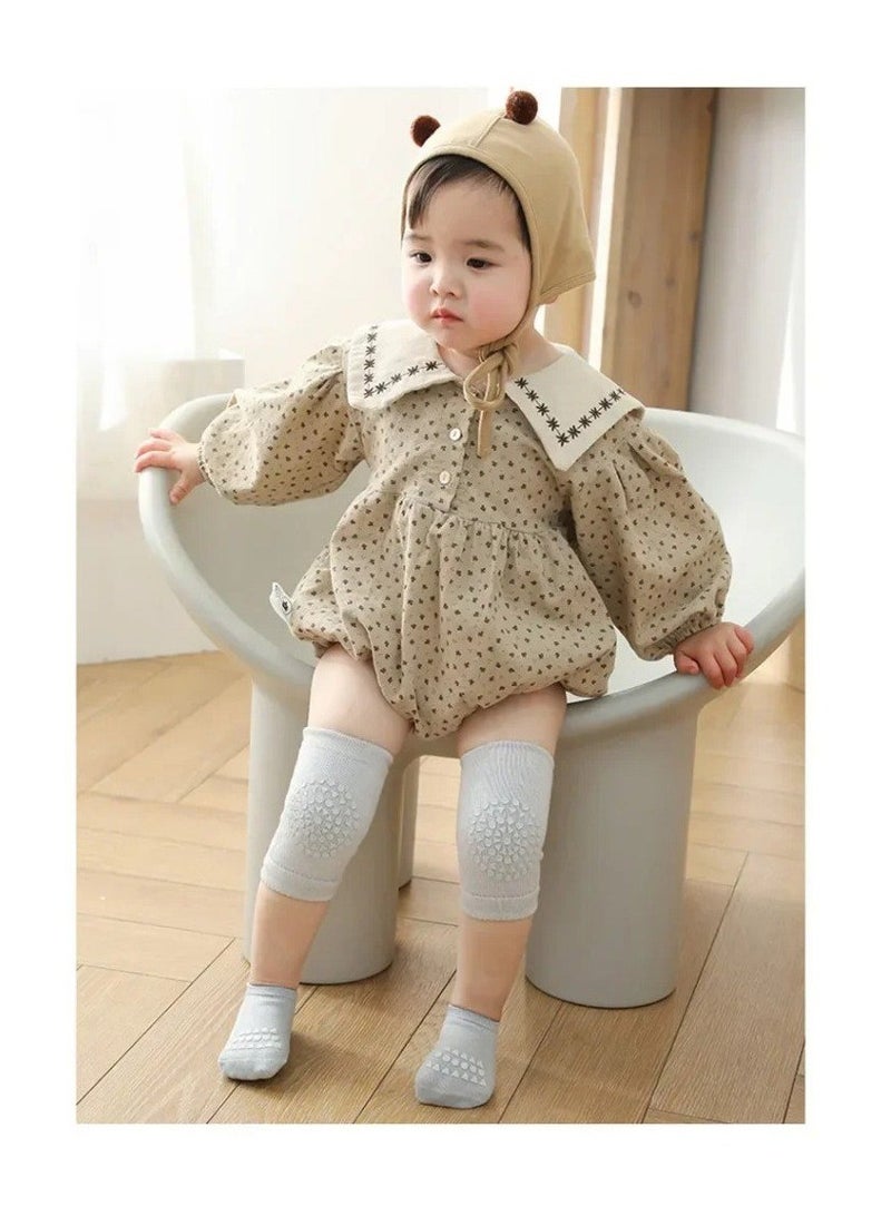 Baby Knee Pads Socks Set for Girls Boys Summer Solid Color Anti Slip Socks Kid Crawling Safety Floor Sock Leg Knee Protector 
