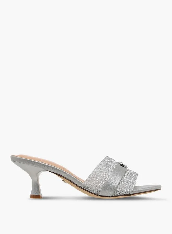 Celeste Silver Women Kitten Heel Sandals for Women | Best Price UAE