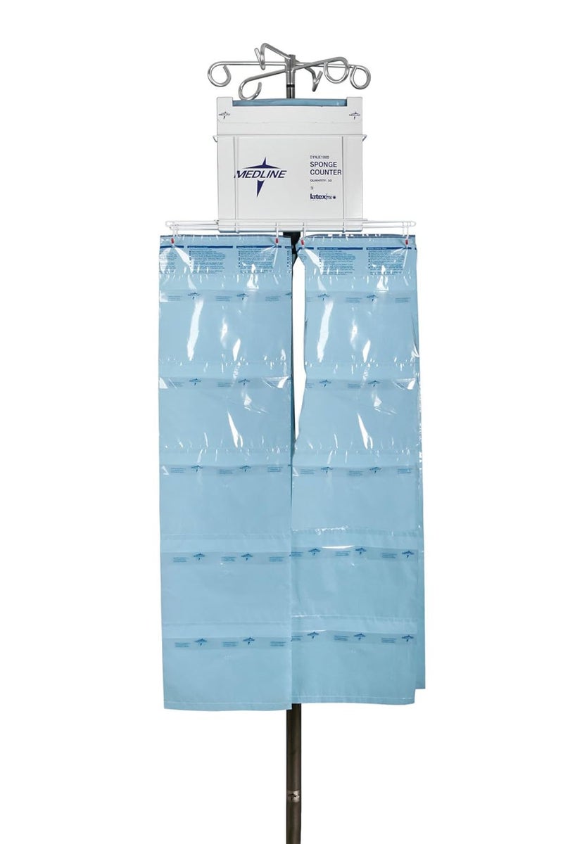 Medline Surgical Sponge Counter Bags, Blue, Pack of 250