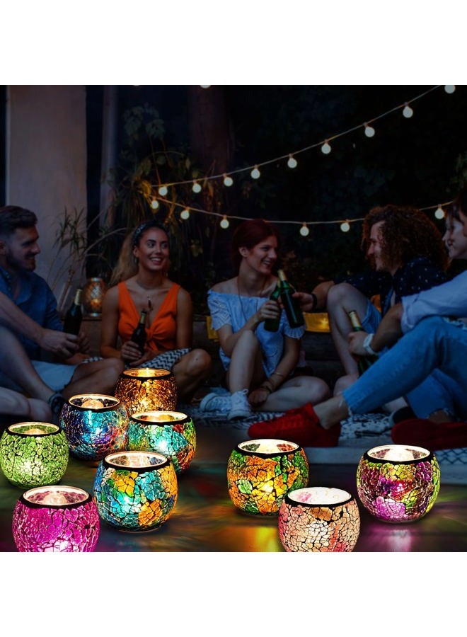Rancco Glass Votive Candle Holder for Tealight, Romantic Mosaic ed Candle Holder, Candle Lamp Aromatherapy Candlescape Bowl for Valentine's Thanksgiving, Christmas Table Centerpiece, Party Decor - Image 3