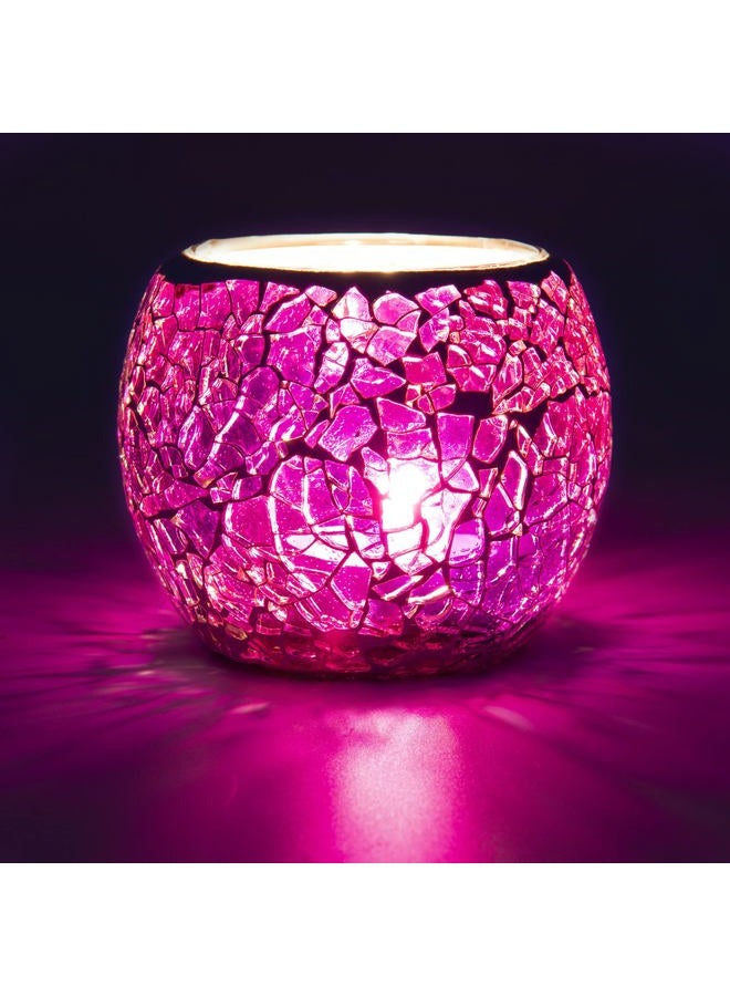 Rancco Glass Votive Candle Holder for Tealight, Romantic Mosaic ed Candle Holder, Candle Lamp Aromatherapy Candlescape Bowl for Valentine's Thanksgiving, Christmas Table Centerpiece, Party Decor - Image 1