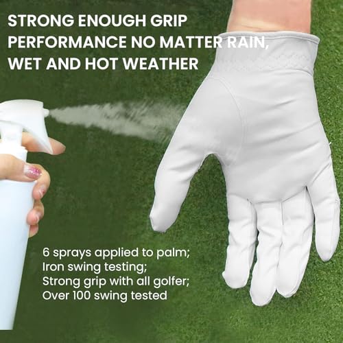 FINGER TEN Womens Ladies Golf Rain Gloves Pair Both Hand or 2 Pack Left Right Hand, Wet Hot Cool Grip, Fit Small Medium Large XL (White, Large, Ambidextrous) - Image 3