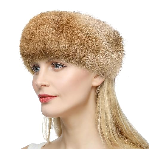 Dikoaina Womens Faux Fur Headband Winter Earwarmer Earmuff Ski (Khaki-New) - Image 1