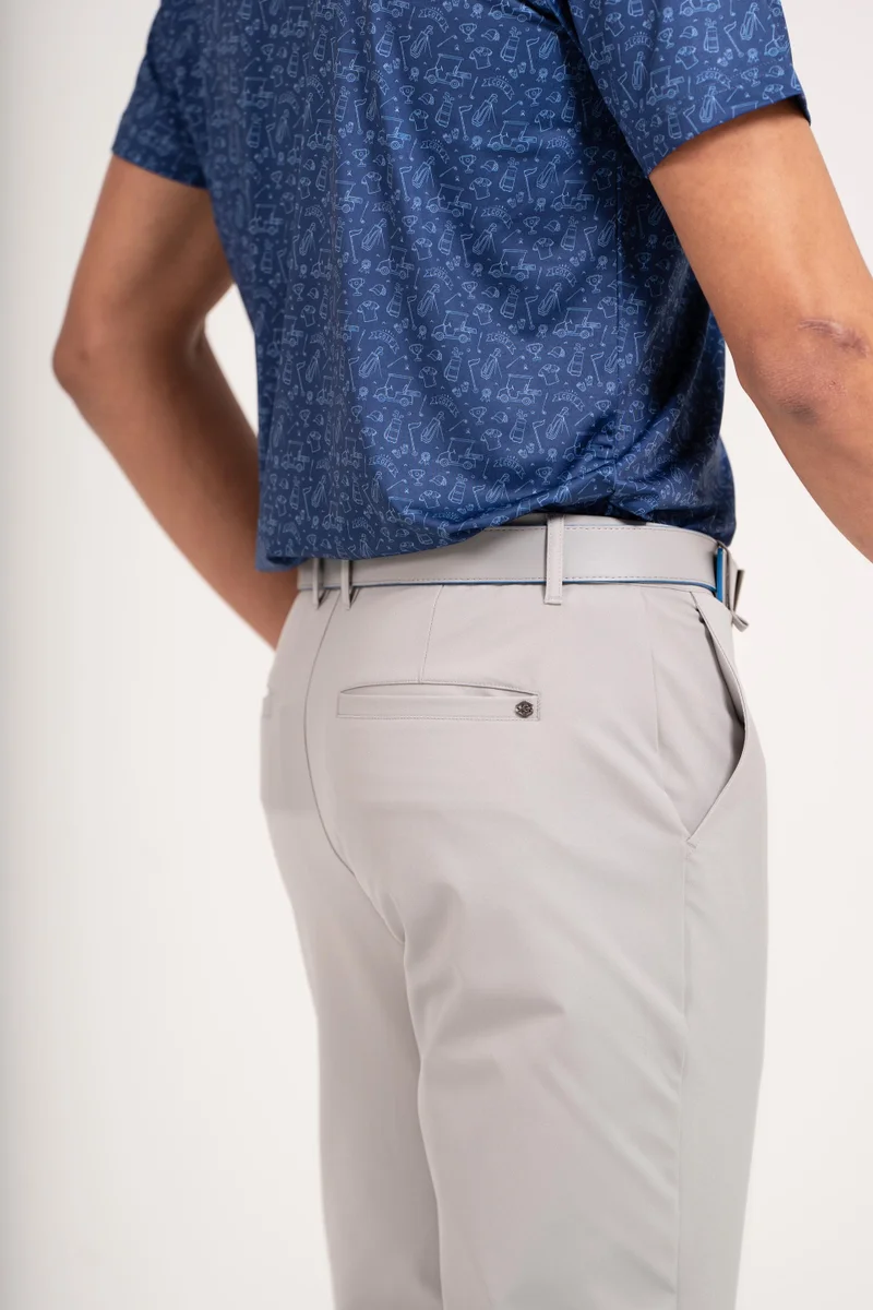 إي جي إل بنطلون جولف رجالي  - رمادي - جيبان جانبيان وجيب خلفي - قصة رياضية