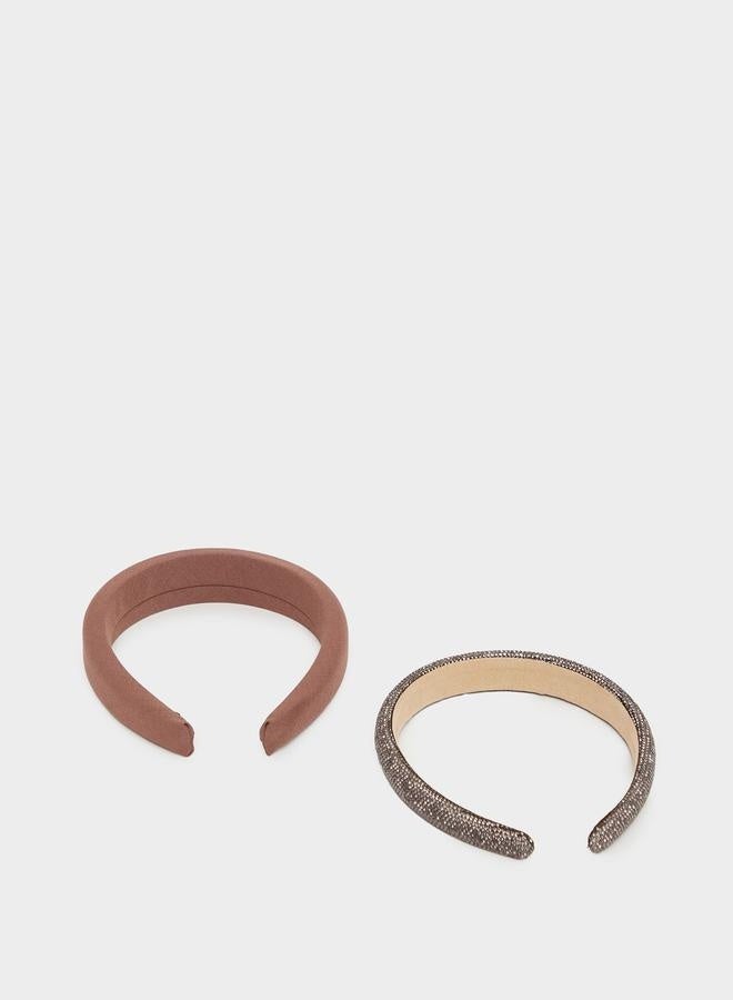 ستايلي طقم 2 - طوق رأس مبطن سادة ومزين - Image 3