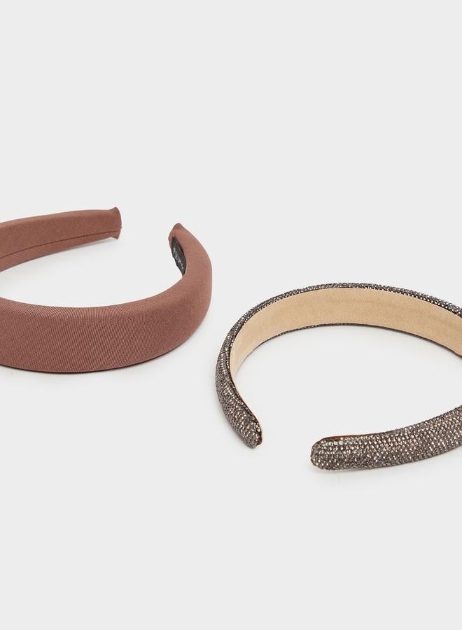 ستايلي طقم 2 - طوق رأس مبطن سادة ومزين - Image 4