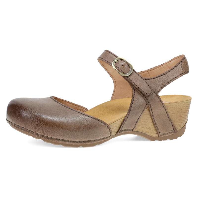 Dansko Tiffani Wedge Sandal for Women â€“ Cushioned, Contoured Footbed for All-Day Comfort and Support Brown 6.5-7 M US - Image 1