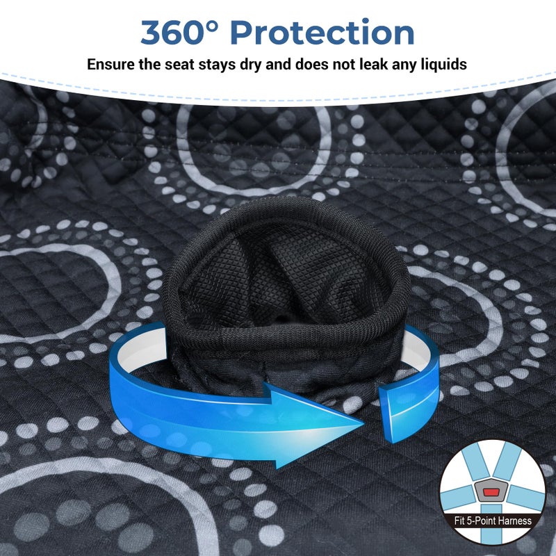 COOLBEBE Infant Car Seat Protector for Potty Training, 2 Pack Dry Waterproof Car Seat Liner Toilet Training for Baby Infant Toddler, Piddle Pads Cover Car Seat Pad for Strollers & Carseat (Black,2PC) - Image 5
