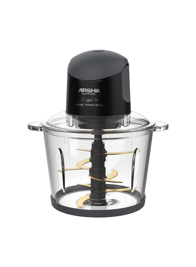 ARSHIA 3L Electric Food Chopper | 800W Power with 9 Titanium Blades | Dual Bowl (Stainless Steel & Glass) | Ideal for Quick Chopping and Mincing. - Image 2