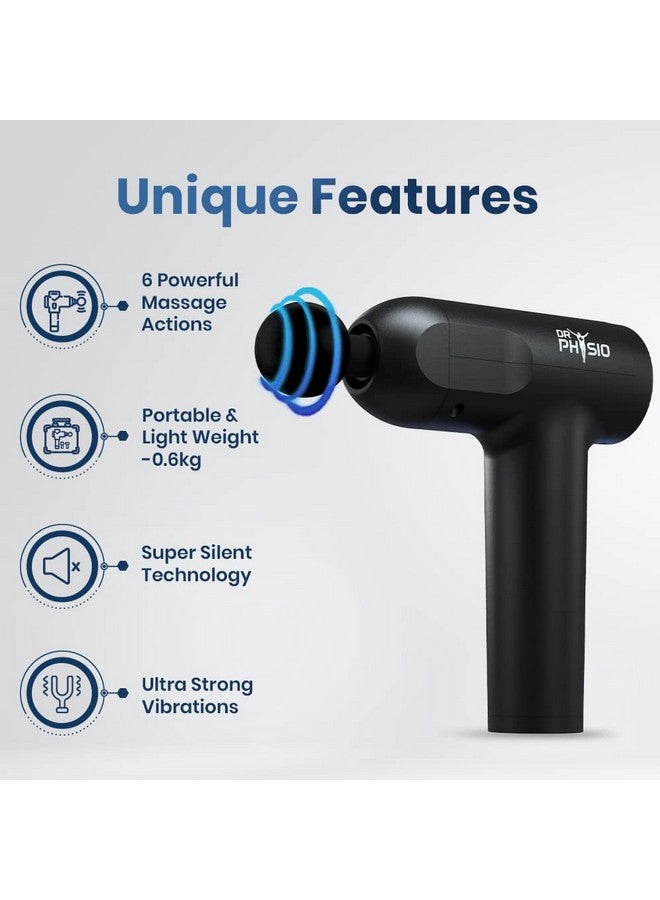 Dr Physio Supervolt Go 1023 Pro Cordless Rechargeable Portable Massager For Deep Tissue Muscle Massage, Body Relaxation And Pain Relief- (Matte Black) - Image 3