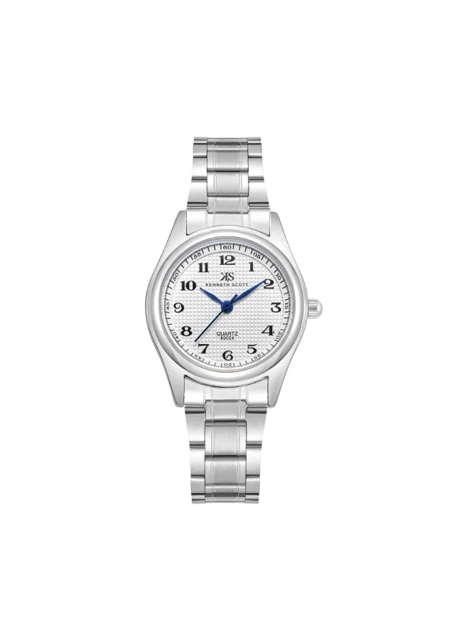 كينيث سكوت Women's Analog Display Watch With Silver Steel Strap - K23552-SBSW
