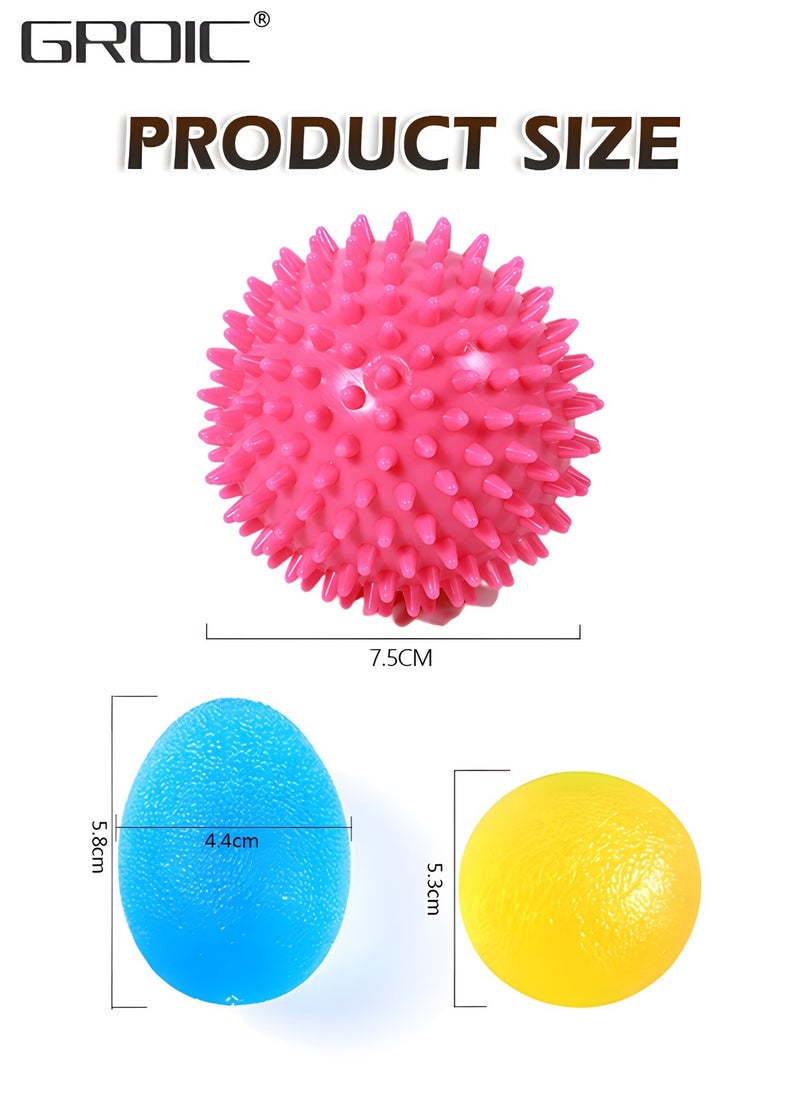Massage Ball Set,Squeeze Balls for Hand Therapy Set (3 Pack) ,ack, Arm, Neck, Shoulder, Leg Circulation Roller,relief ball Relieve Wrist & Thumb Pain