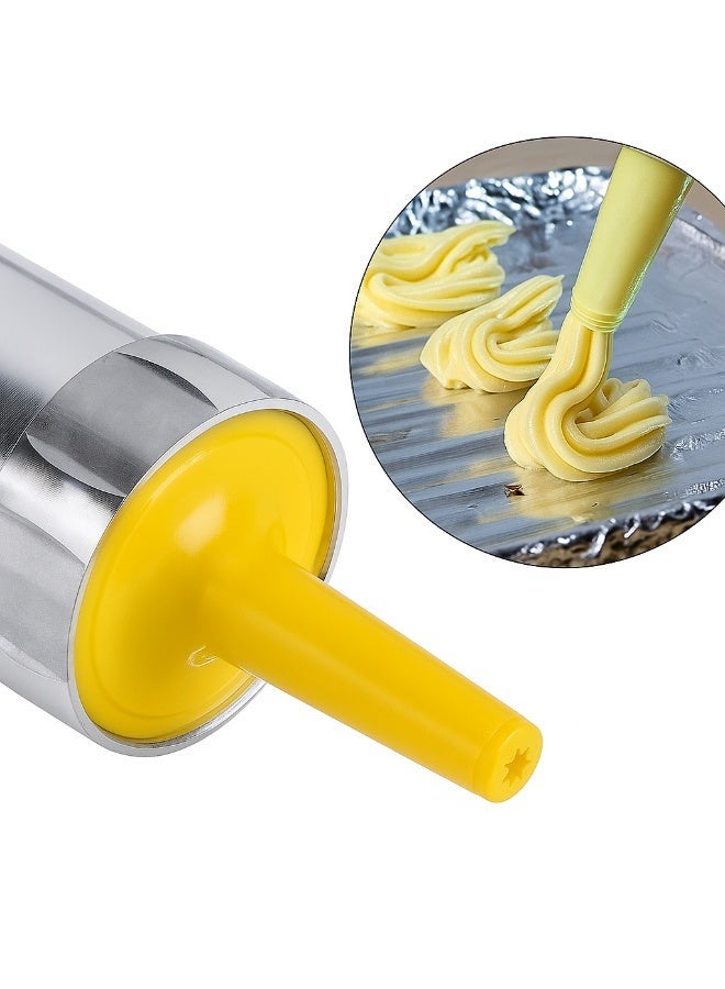 Cookie Press and Biscuit Maker Set, 15-Piece Kit with 10 Stainless Steel Discs and 4 Icing Nozzles - Image 1