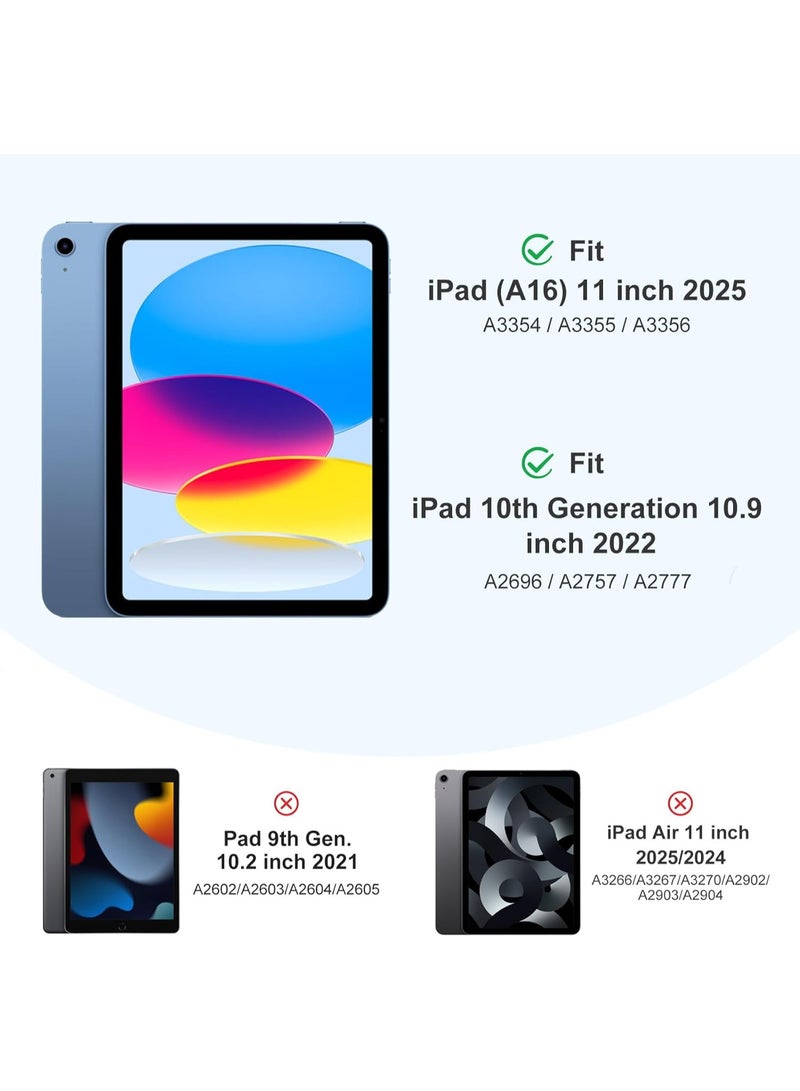 Case for iPad 10th Generation 10.9 Inch 2022/2025 with Pencil Holder, Slim Trifold Stand Protective Cover with Soft TPU Back, Rose Gold - Image 3