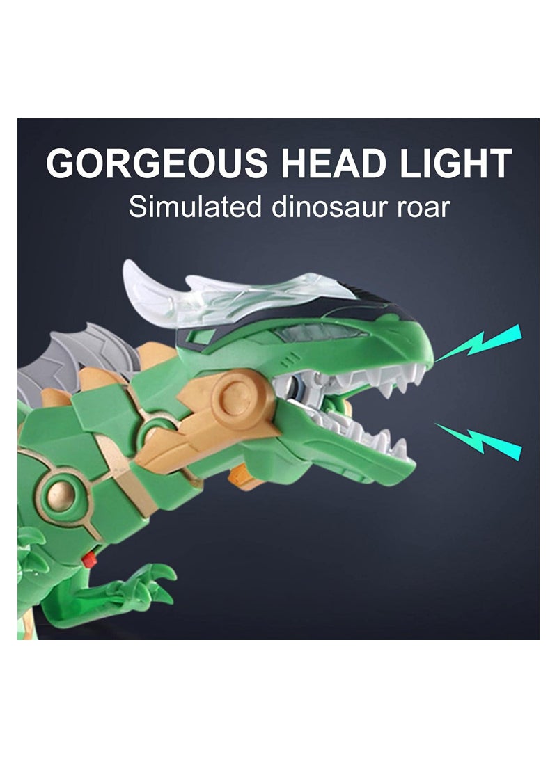 إسكدنيا لعبة ديناصور كهربائية للأطفال مع ضوء LED وحفلة موسيقية - لعبة مجسم الديناصور الميكانيكي مع تأثير رذاذ الضباب - هدايا لعبة ديناصور واقعية متحركة وذيل جناح للأطفال (أخضر) - Image 3