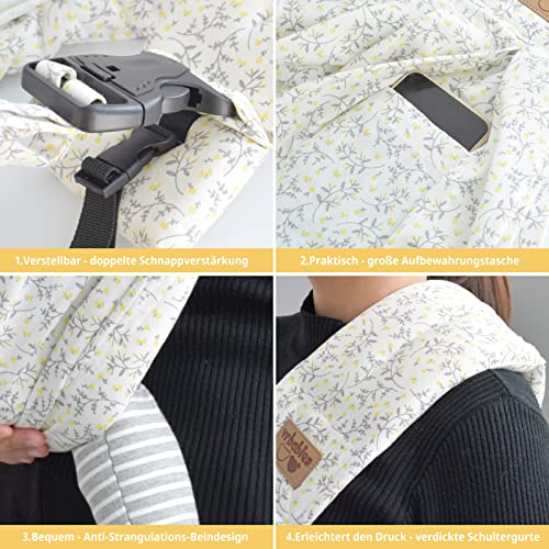vrbabies Baby Sling Carrier Newborn, Adjustable Easy Wearing Baby Nursing Warp Sling, New Mom Dad Soft Cotton Baby Front Holder Carrier for Infant Toddler Life Travel Essential Gifts (Yellow Flower) - Image 5