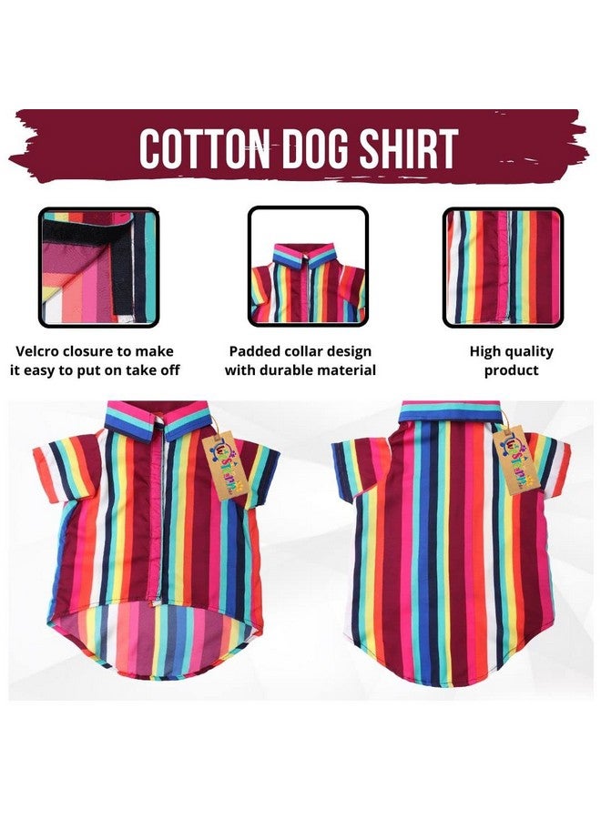 Western Era Cotton Printed Breathable Basic Vest Dog Shirt, Super Soft Shirt, Cute Lightweight Thin Shirt For Your Furries, Ultra Comfort Dog Apparel (Xlarge - 24 Inch) (Colorfull Stripes Print) - Image 4